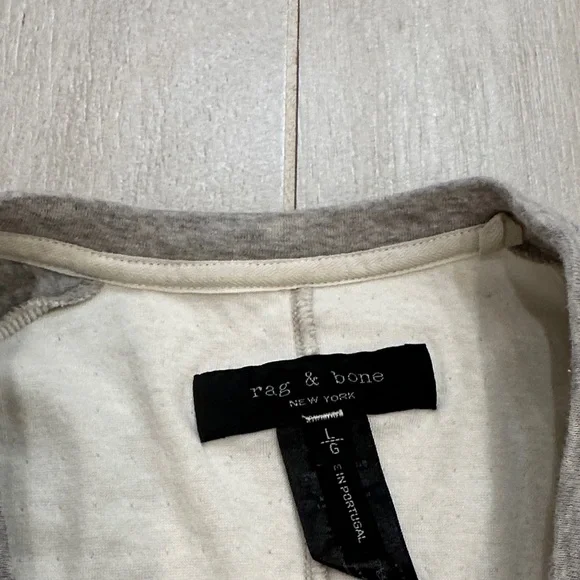 Rag & Bone Men’s Large Gray and Cream Baseball Style 3/4 Sleeve Tee - Picture 2 of 11